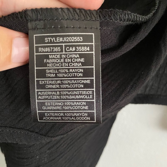 BB Dakota Cardigan XS Layla Black Open Front Crochet Neutral Boho Wide Sleeve - Picture 9 of 10